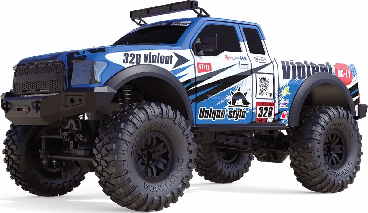 Dirt Climbing PickUp Race 1:10 Brushed RC auto Elektro Crawler 4WD RTR 2,4 GHz Incl. accu en lader, Met lichteffe von Amewi in Mehrfarbig – Produktfoto