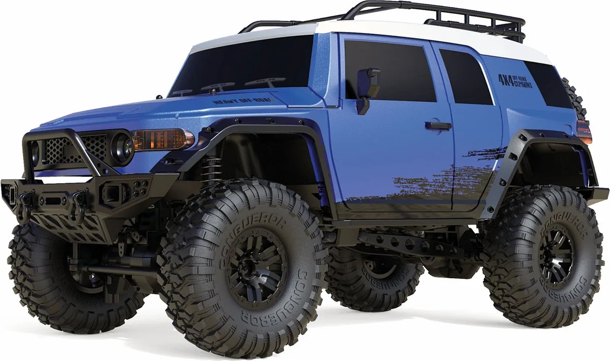Dirt Climbing SUV CV 1:10 Brushed RC auto Elektro Crawler 4WD RTR 2,4 GHz Incl. accu en lader, Met lichteffect, I van Amewi in Blauw – productfoto