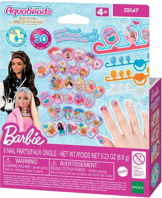 Barbie nagel navullingsset- 30 kinder nagels die plakken met water från Aquabeads i Multilkleur – produktbild 1 av 2