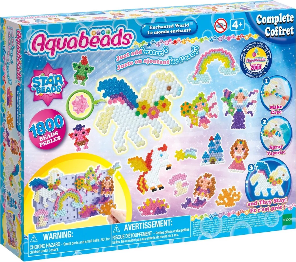 de betoverde wereld set- complete set 1800 parels in 26 kleuren de Aquabeads en Multicolore – photo du produit