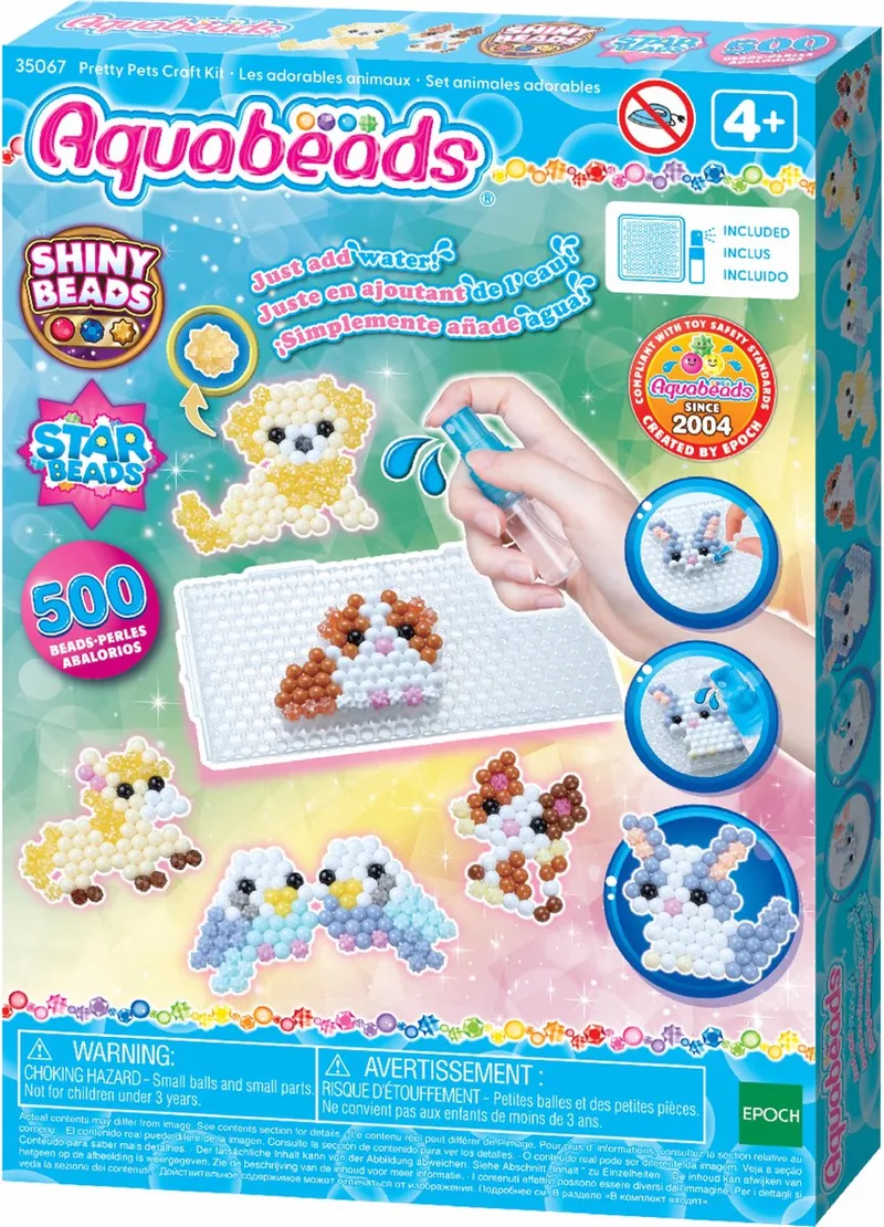 De schattige dieren set- startset- complete set 500 parels in 21 kleuren van Aquabeads in Meerkleurig – productfoto