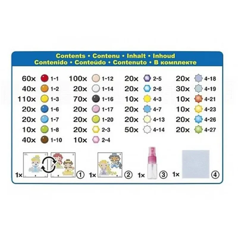 Disney Princess schitterende figurenset- complete set 800 parels van Aquabeads in Meerkleurig – productfoto 2 van 3