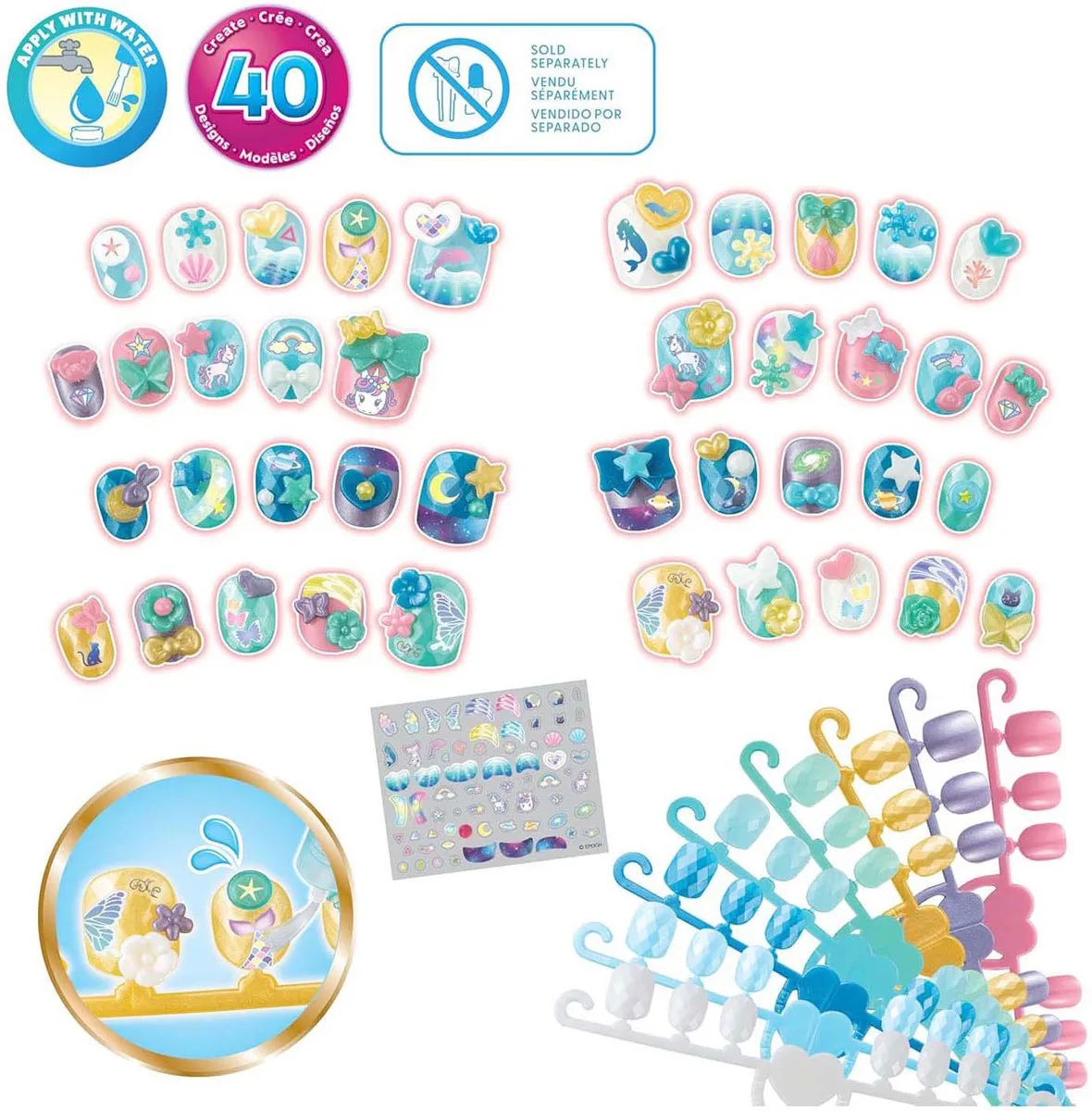 Magische navulling nagelset- 40 nagels by Aquabeads in Multicolour – product photo