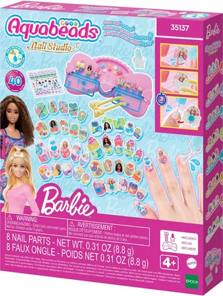 Nail studio Barbie Designer Kit- met herbruikbare nagels- zonder nageldroger- veilig voor kinderen- alleen water nodig von Aquabeads in Mehrfarbig – Produktfoto 1 von 5