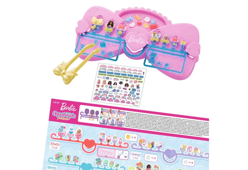 Nail studio Barbie Designer Kit- met herbruikbare nagels- zonder nageldroger- veilig voor kinderen- alleen water nodig von Aquabeads in Mehrfarbig – Produktfoto 2 von 5
