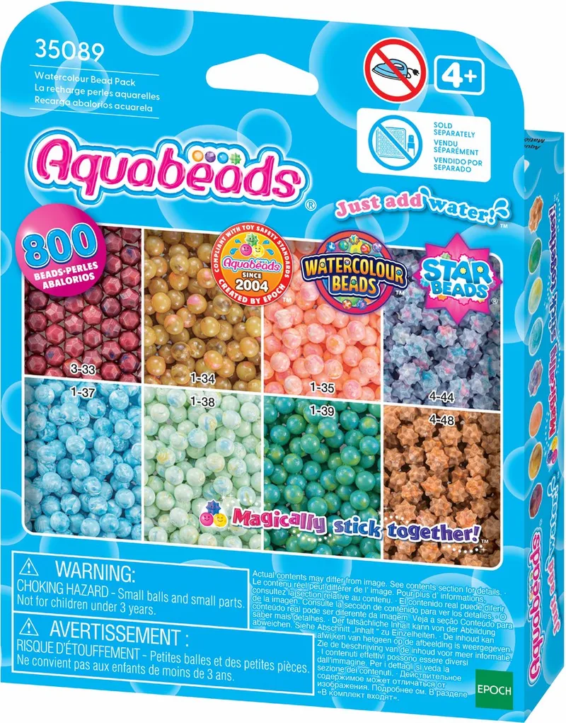 navulling Aquabeads Multikleuren parel mix- meerdere kleuren in 1 parel - watercolourbeads- 800 PARELS von Aquabeads in Mehrfarbig – Produktfoto