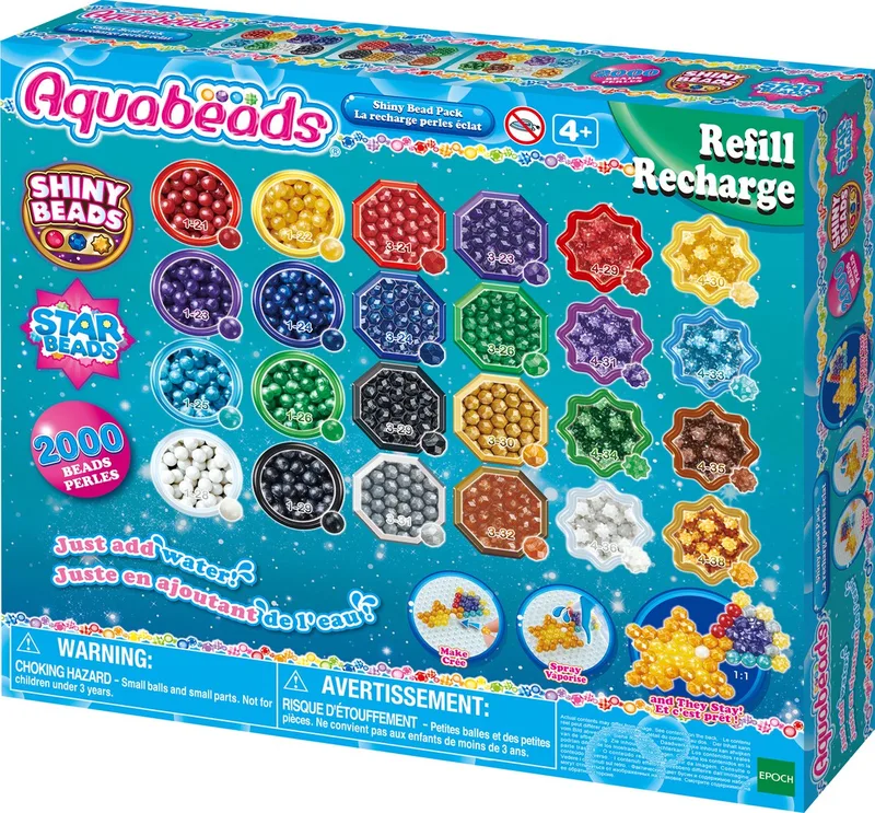navulling Glans parel pakket- 2000 parels in 24 kleuren by Aquabeads in Multicolour – product photo