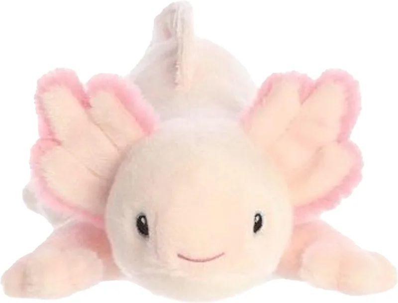 Eco Nation pluche knuffeldier Axolotl - 37 cm - Waterdieren thema speelgoed van Aurora in Roze – productfoto