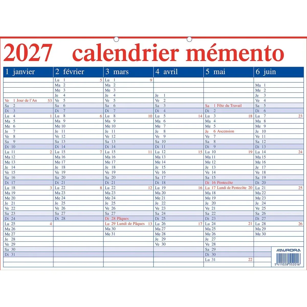 Memento 20 Franstalig, 2027 van Aurora – productfoto