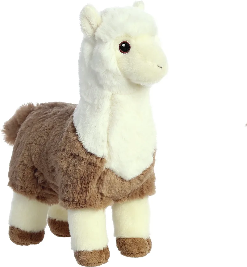 Pluche dieren knuffel Alpaca - bruin/wit - 28 cm - Knuffeldieren alpacas - voor kinderen von Aurora in Mehrfarbig – Produktfoto