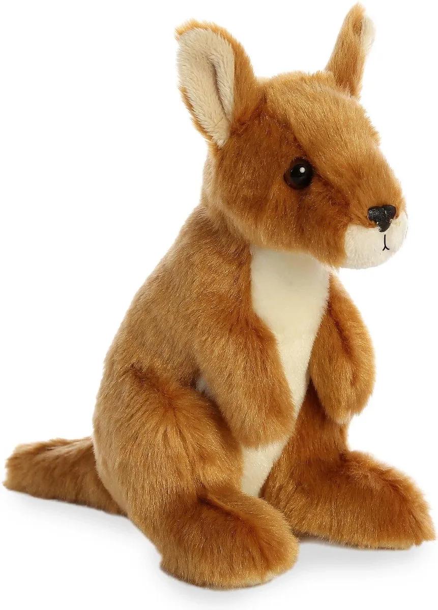 Pluche dieren knuffels kangoeroe van 20 cm - Knuffeldieren kangoeroes speelgoed by Aurora in Multicolour – product photo