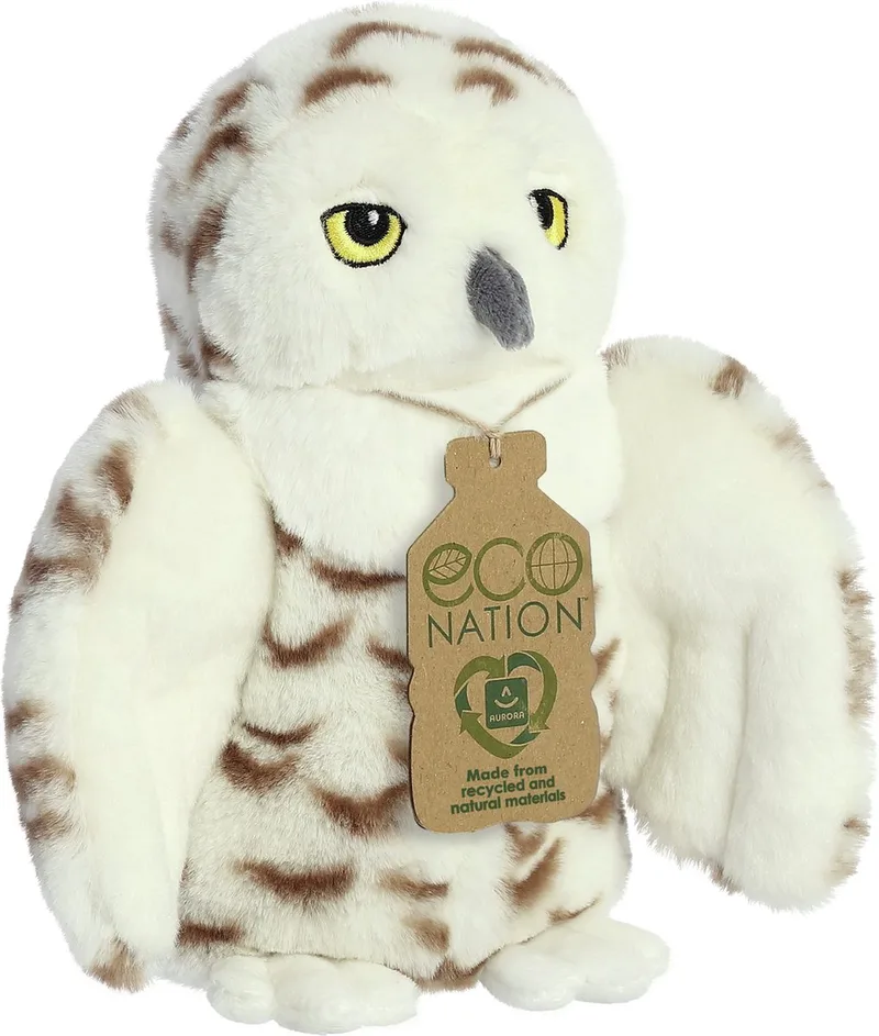 Pluche dieren knuffels sneeuwuil van 20 cm - Knuffeldieren uilen speelgoed von Aurora in Mehrfarbig – Produktfoto
