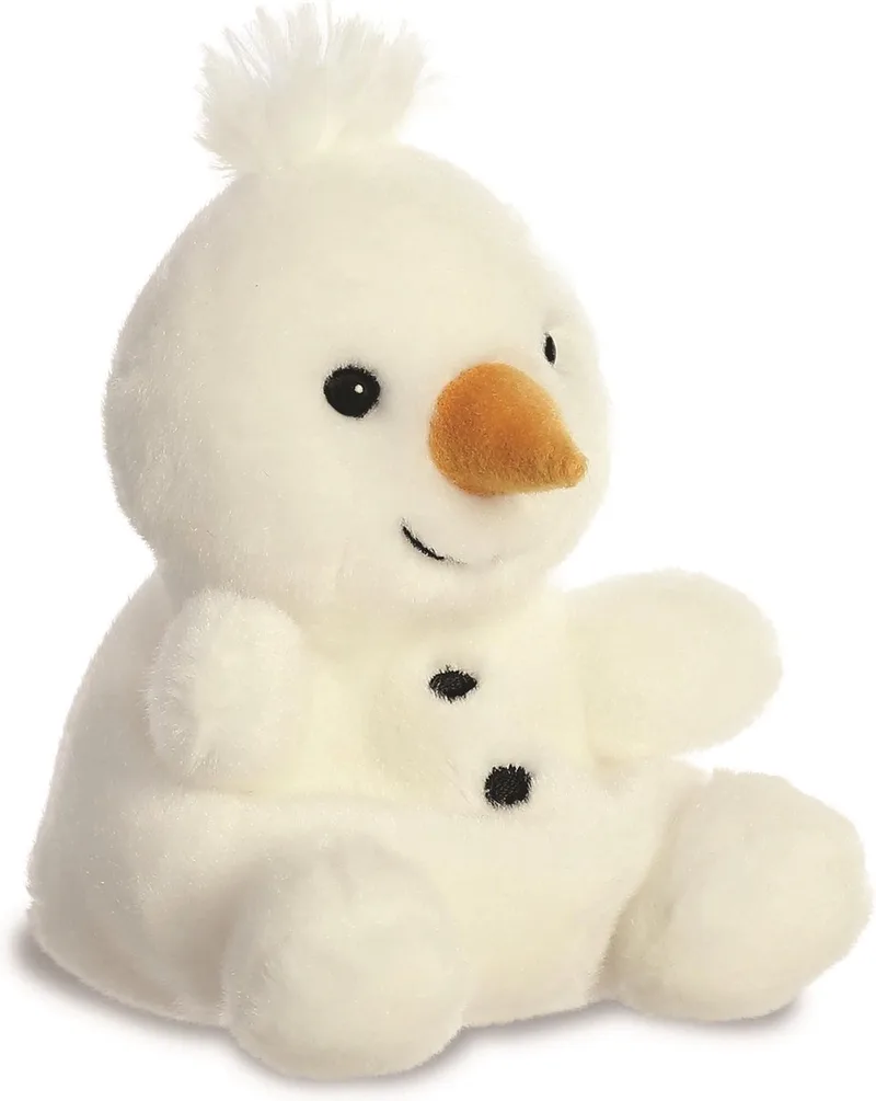Pluche sneeuwpop knuffel - 13 cm - winter knuffels - Sneeuwpoppen speelgoed en decoraties von Aurora in Weiß – Produktfoto