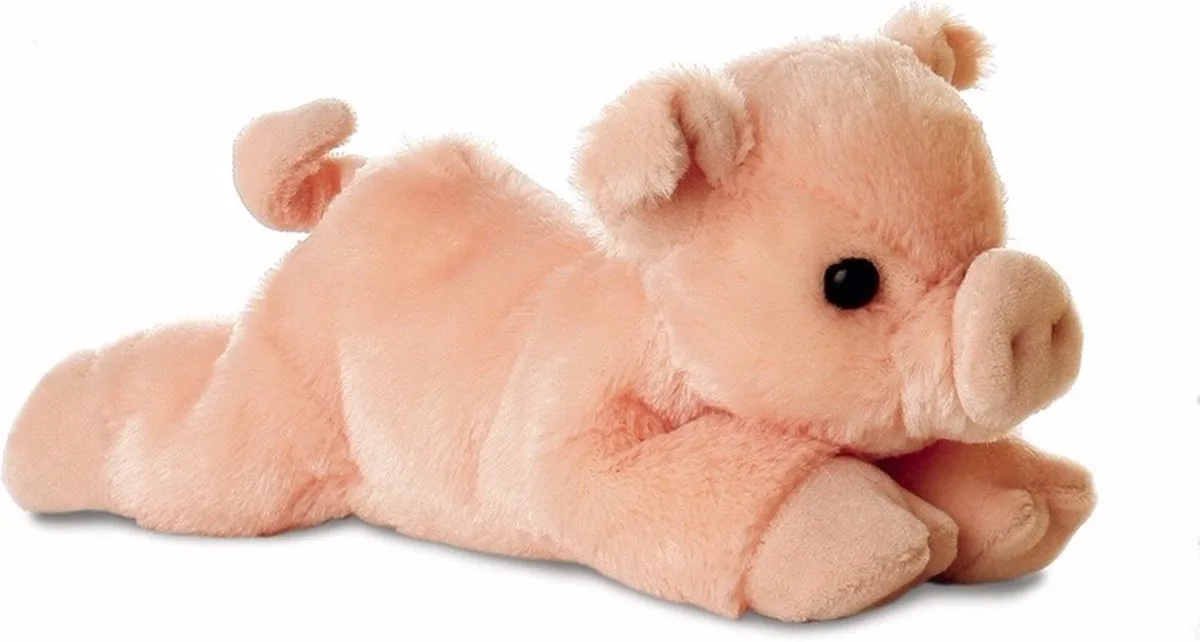 Varken knuffel - pluche big - knuffeldier - 20 cm - boerderij knuffel de Aurora en Rose – photo du produit