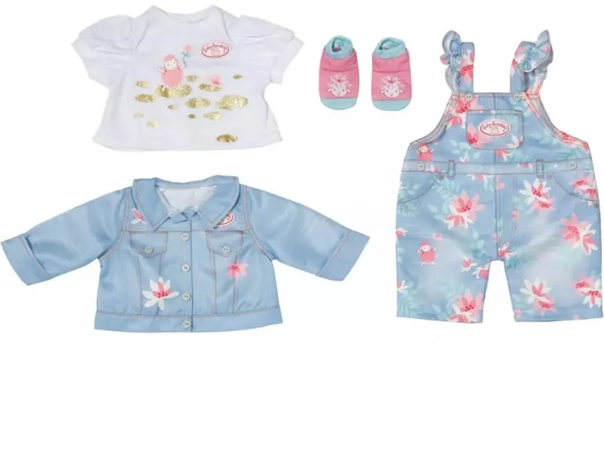 Active Deluxe Jeans - Poppenkleding 43 cm von Baby Annabell in Blau – Produktfoto