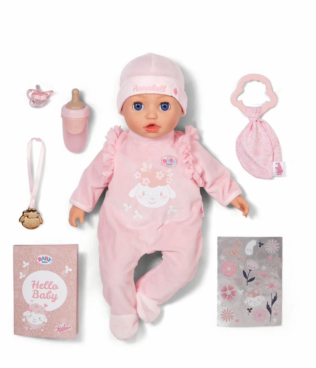 Annabell van 43 cm, een zachte pop met functies en geluiden voor kinderen vanaf 3 jaar, inclusief accessoires van BABY born in Baby Annabell – productfoto