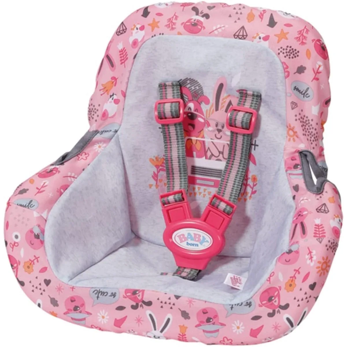 Autostoel - Poppenvervoersmiddel 36 + 43 cm van BABY born in Roze – productfoto