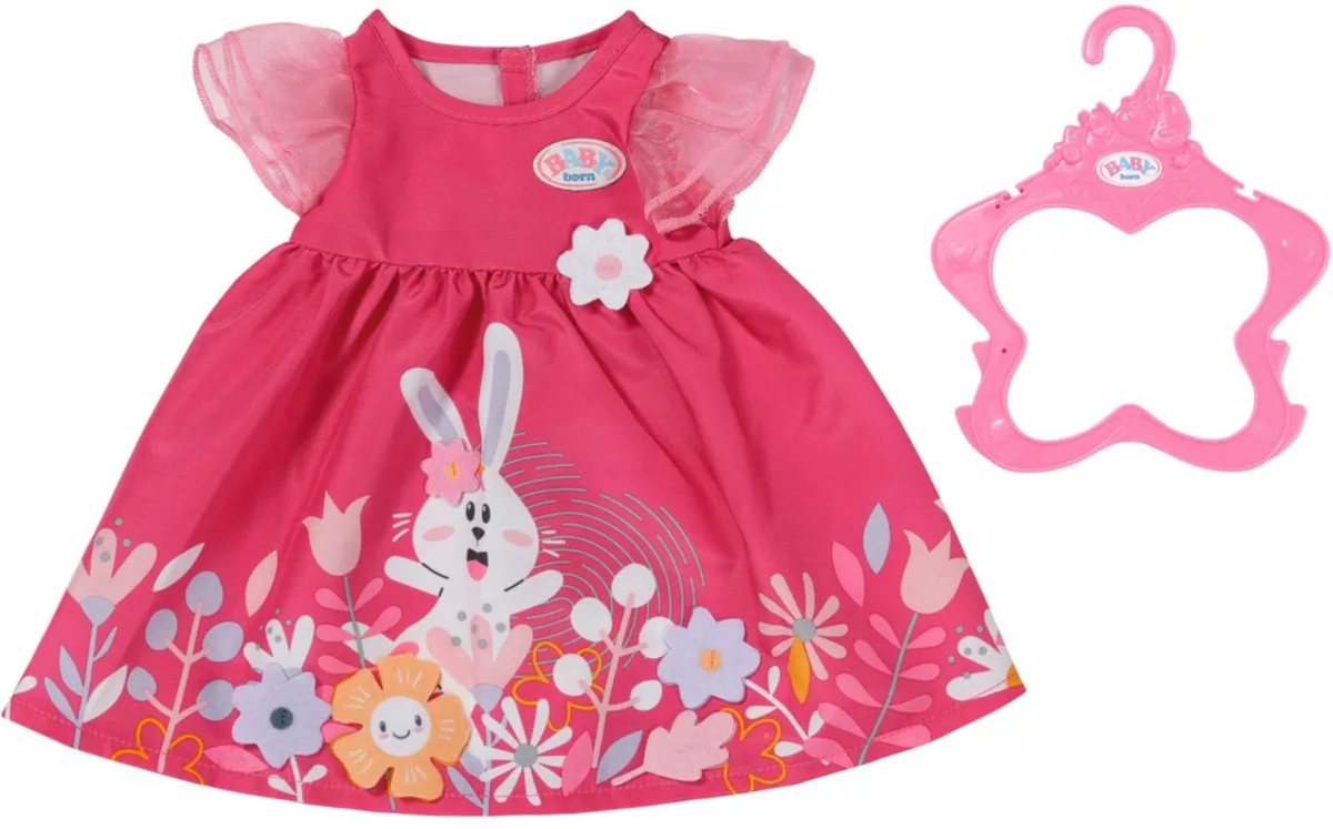 Bloemenjurk - Poppenkleding 43 cm von BABY born in Rosa – Produktfoto