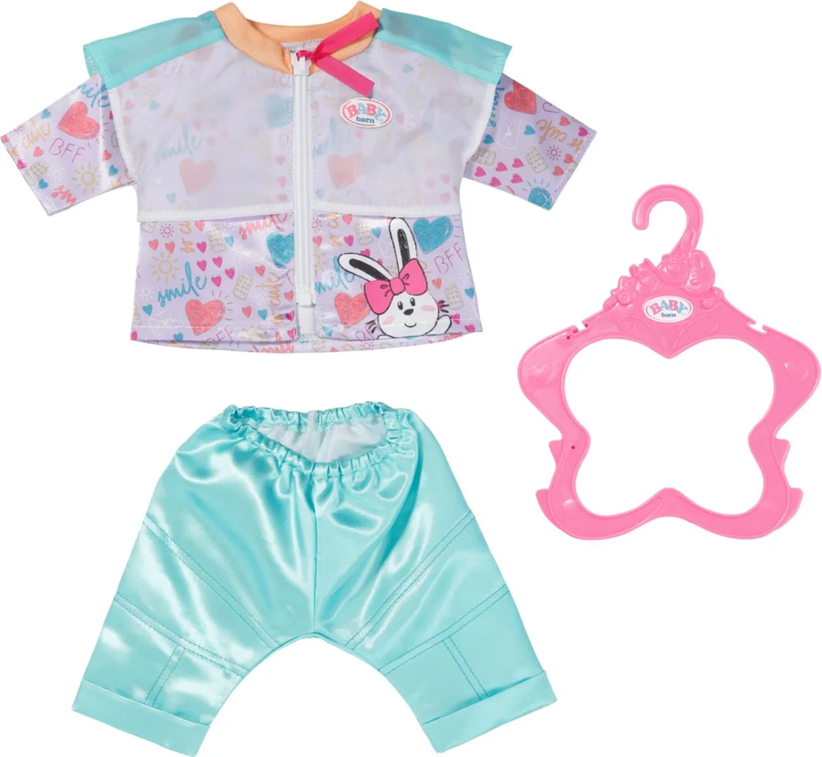Casual Outfit Aqua - Poppenkleding 43 cm van BABY born in Grijs – productfoto
