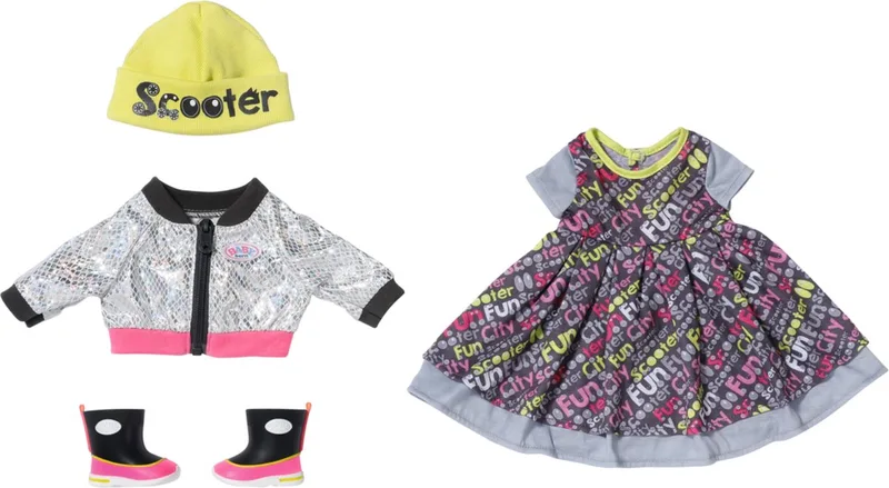 City Deluxe Style - 43cm - Jurk, Laarzen en Muts by BABY born in Multicolour – product photo