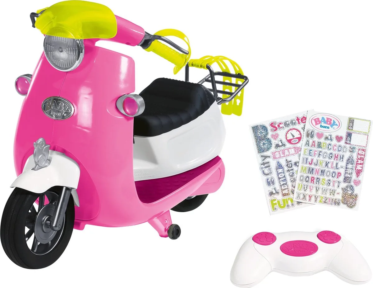 City Glam-scooter met afstandsbediening - Poppenvervoersmiddel från BABY born i Rosa – produktbild