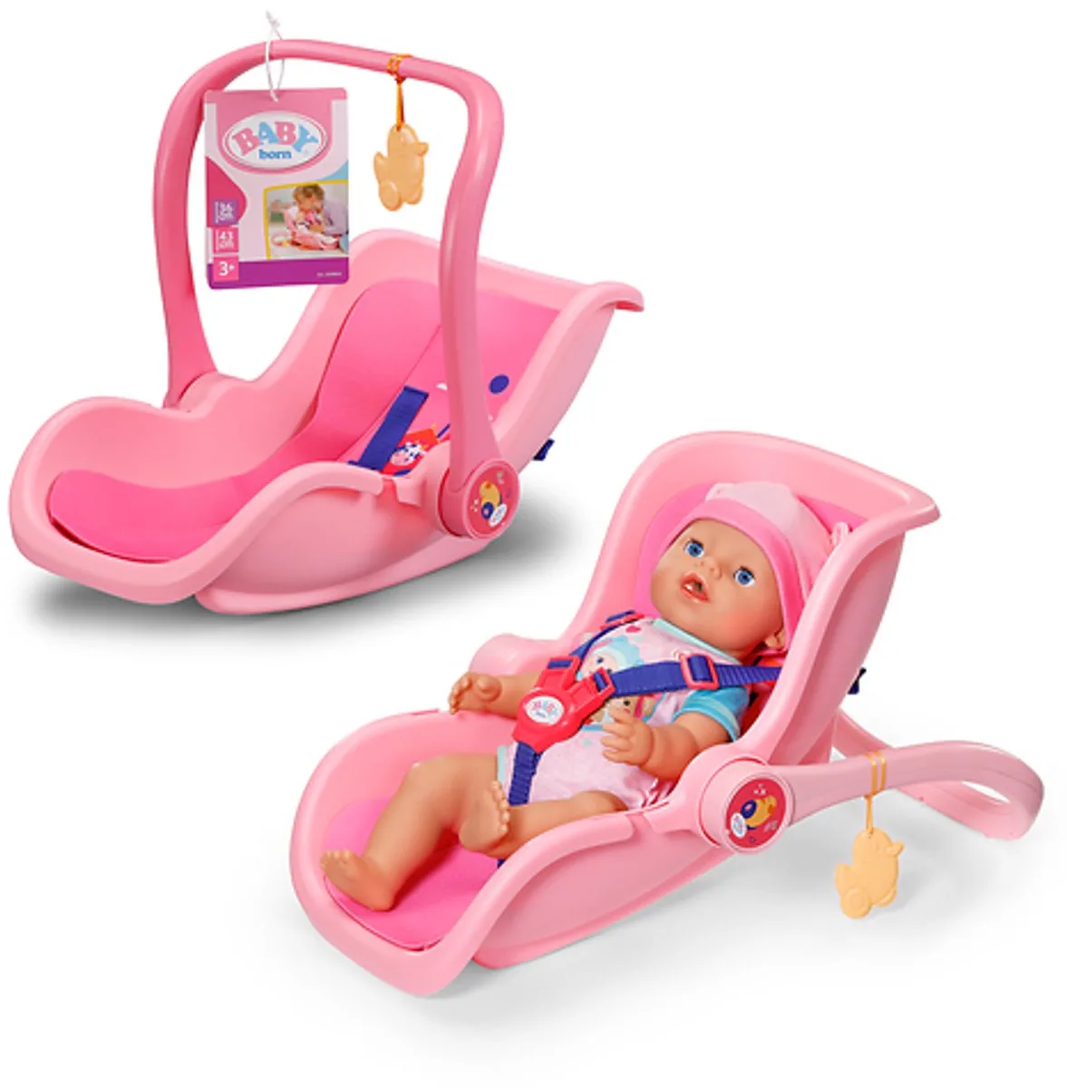 Babyschale Pink, Puppenzubehör von BABY born in Rosa – Produktfoto