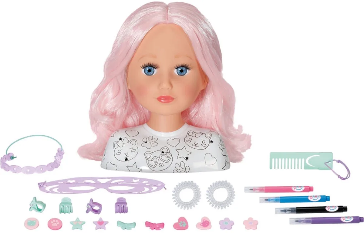 Frisierkopf Stylingkopf Kreativ, mit Zubehör von BABY born in Mehrfarbig – Produktfoto