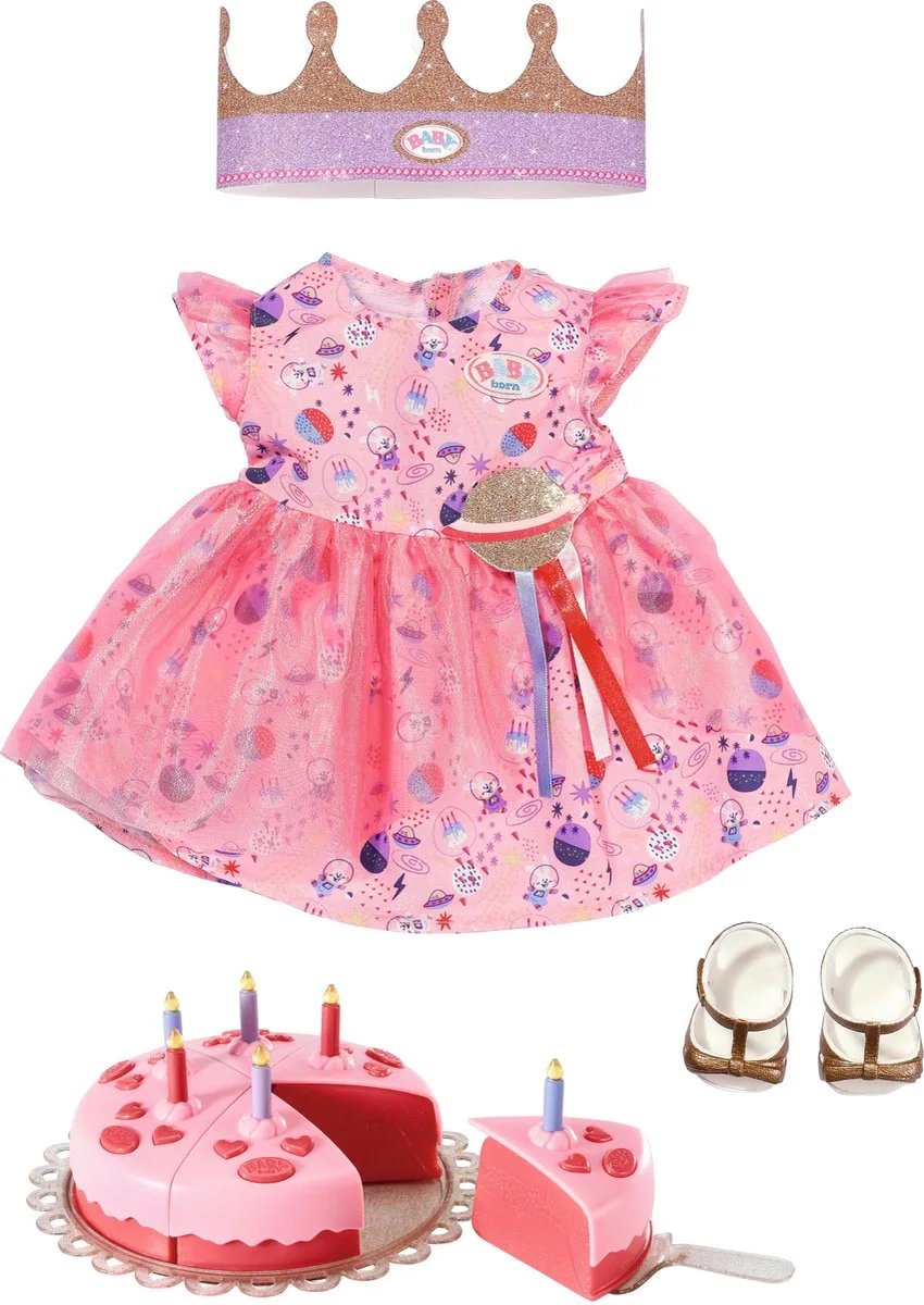 Deluxe Happy Birthday Set 43cm van BABY born in Meerkleurig – productfoto