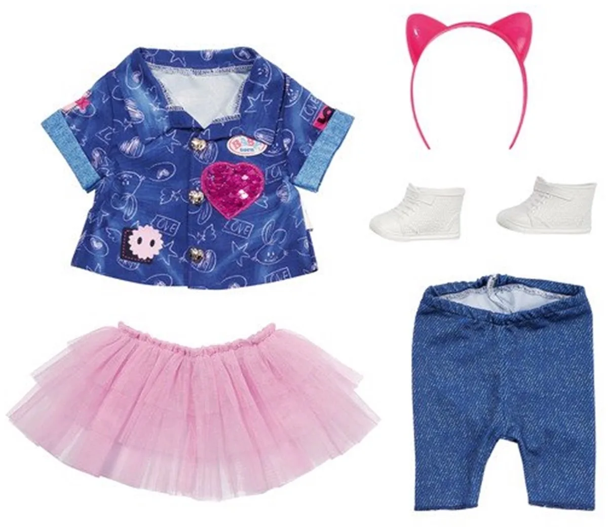 Deluxe Jeans Dress Set 43cm de BABY born en Bleu – photo du produit