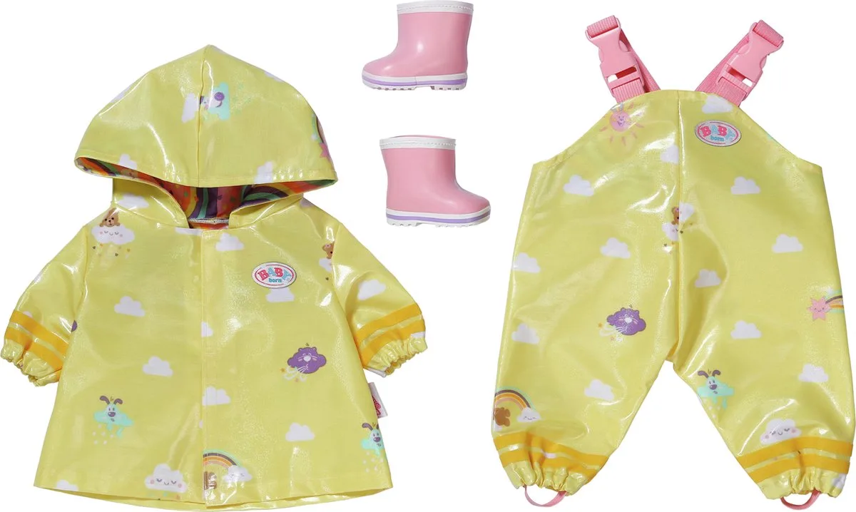 Deluxe Regen outfit - 43cm von BABY born in Gelb – Produktfoto