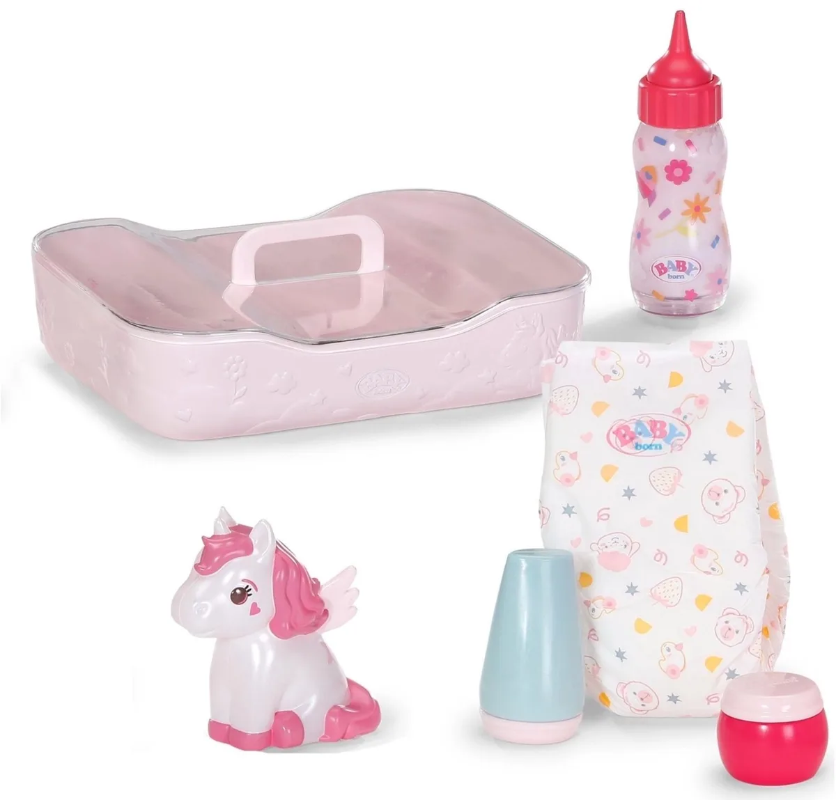 Eenhoorn Bedtijd-set met accessoires en lichtfunctie - verzorgings- en bedtijd-set voor poppen van 43 cm von BABY born in Rosa – Produktfoto