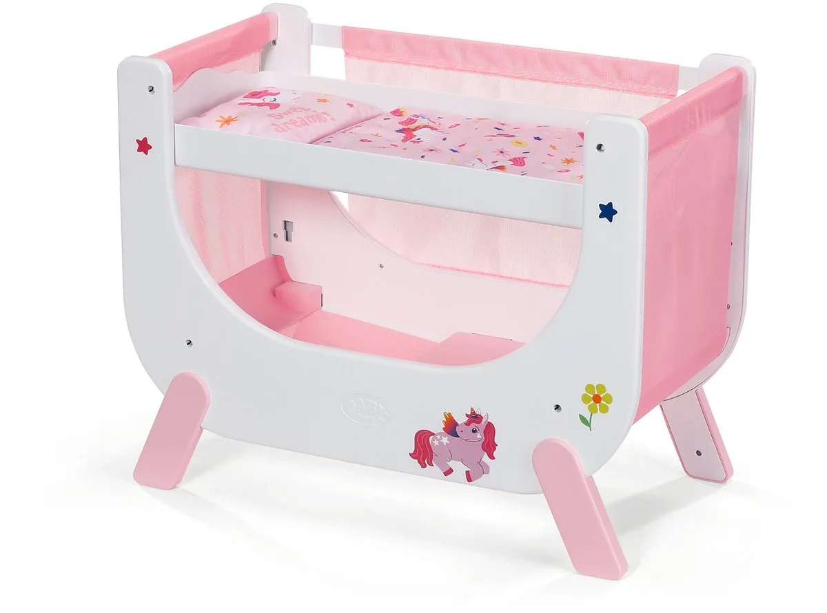 Eenhoornbed met verstelbare hoogte en zijpanelen – geschikt voor poppen van 36 cm en 43 cm by BABY born in Multicolour – product photo