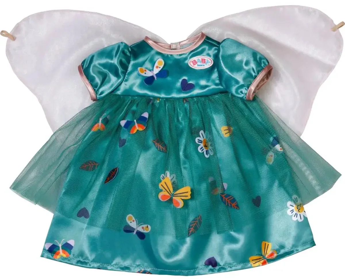 Fairy Dress - Met Vleugels - 43 cm fra BABY born i Grøn – produktbillede
