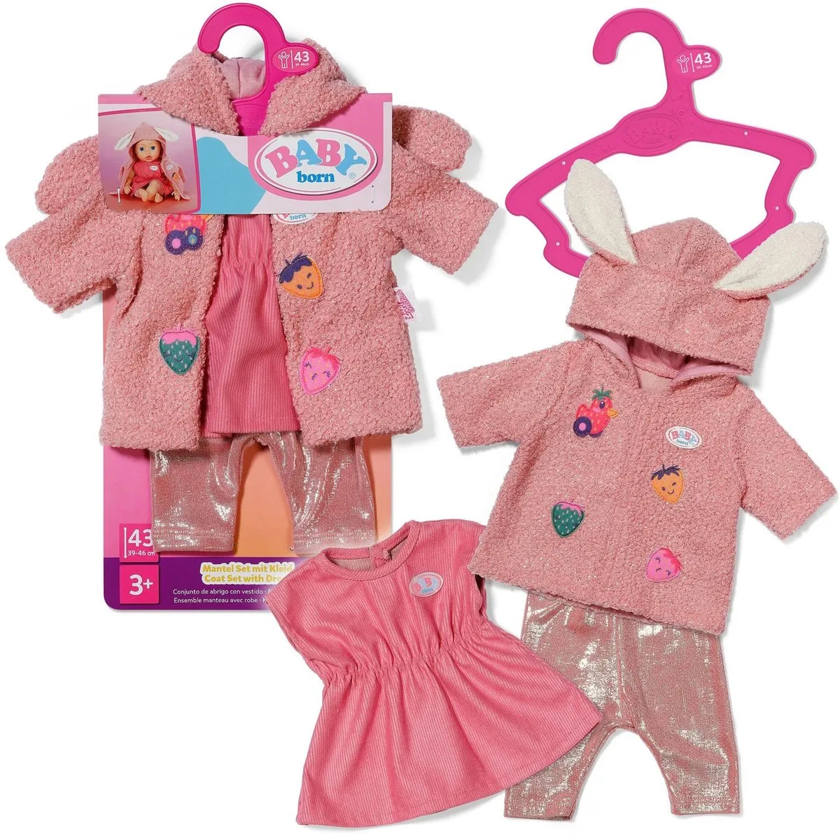 Jas-set met Jurk (43 cm) von BABY born in Mehrfarbig – Produktfoto