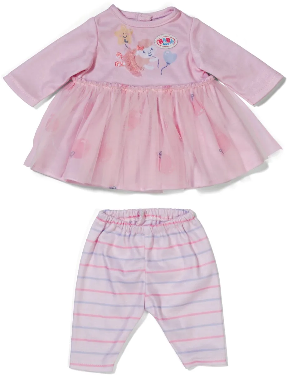 Jurk Lichtroze met lange mouwen, rok van tule en legging voor poppen van 36 cm von BABY born in Mehrfarbig – Produktfoto