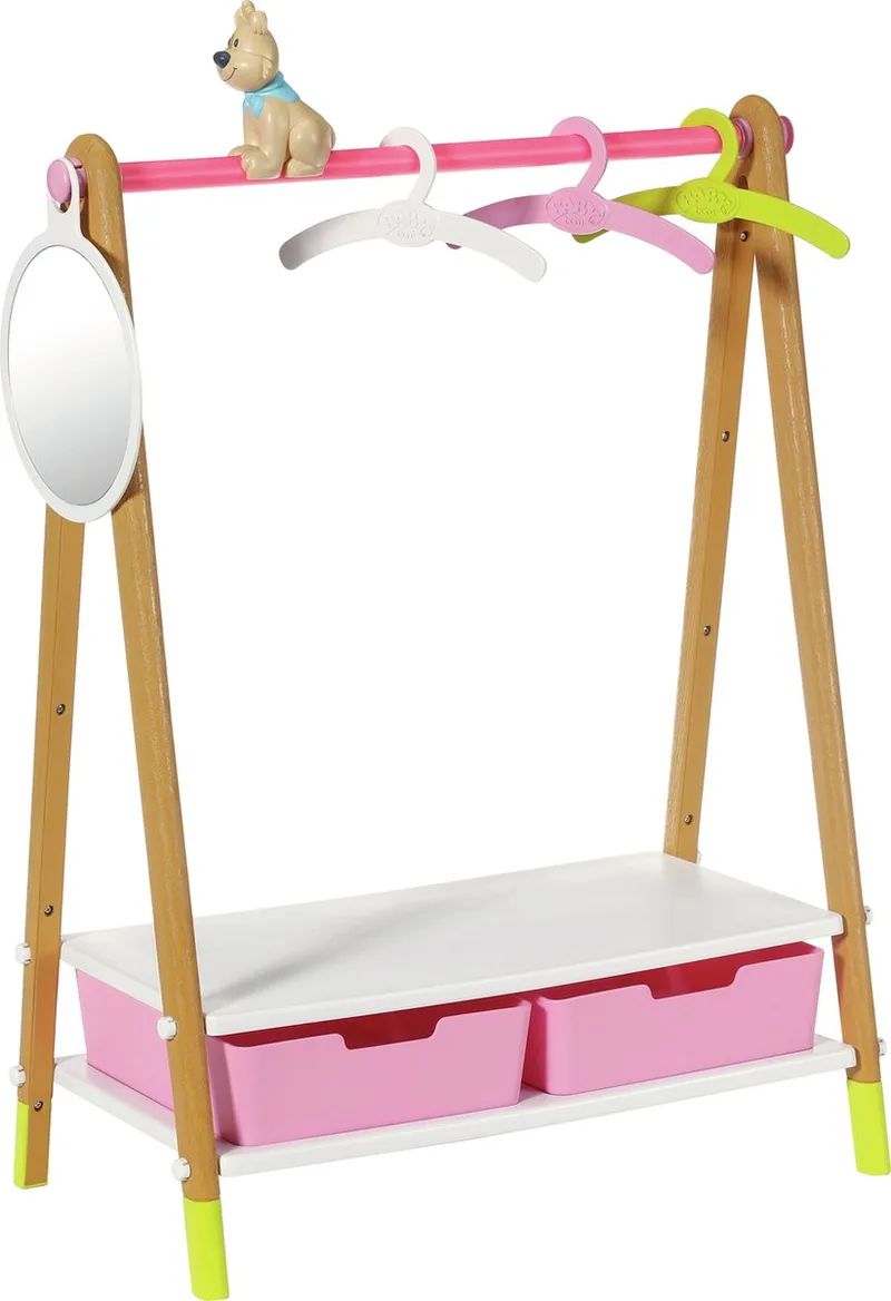 Kledingrek - Poppenkleertjes - Incl kledinghangers van BABY born in Roze – productfoto