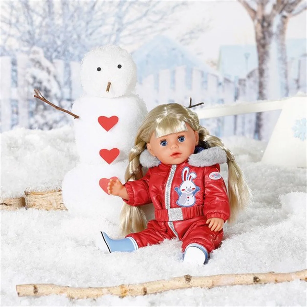 Little Kindergarten Skipak - Poppenkleding 36 cm van BABY born in Rood – productfoto
