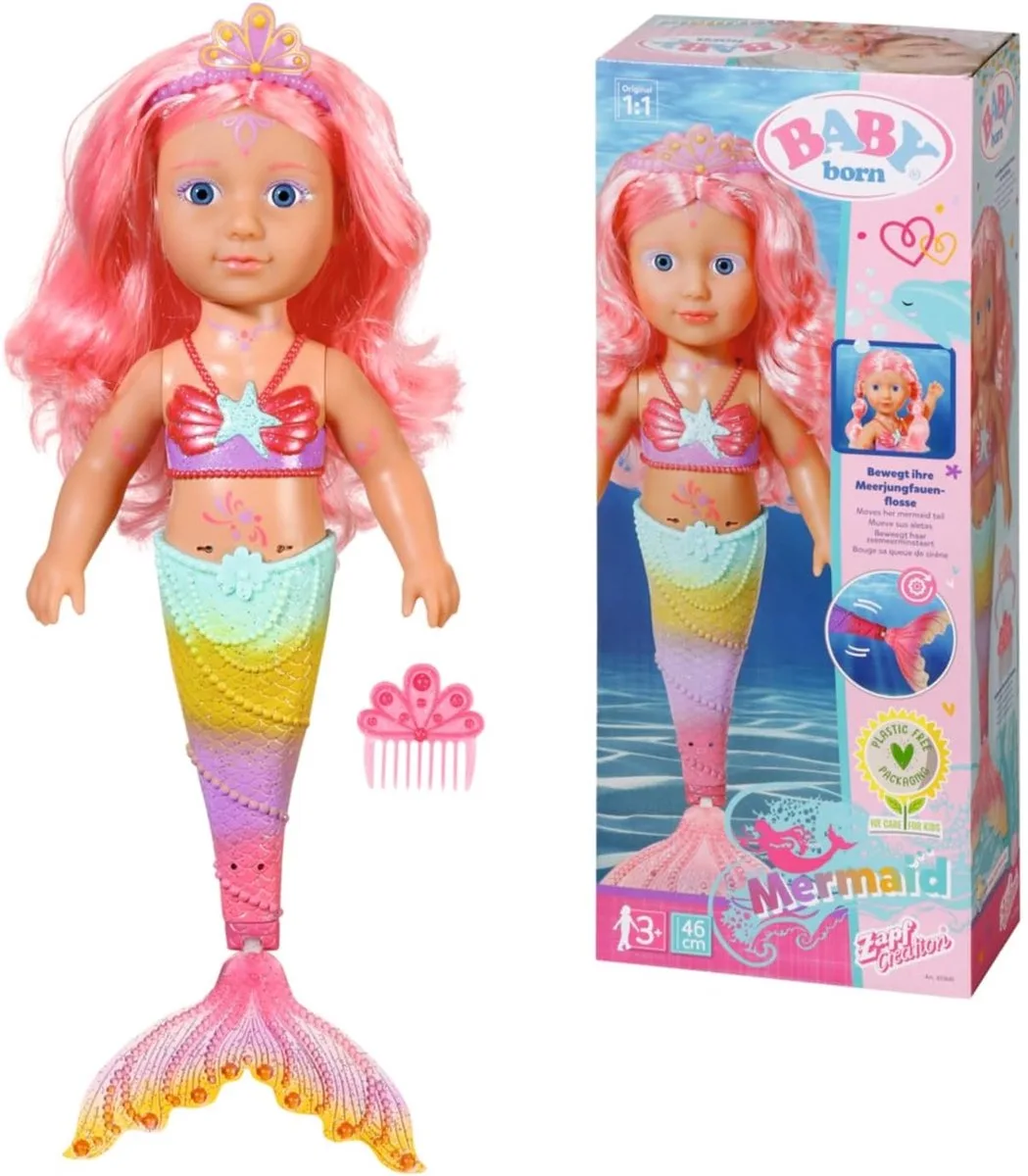 Little Sister Zeemeermin - Babypop 46 cm de BABY born en Rose – photo du produit