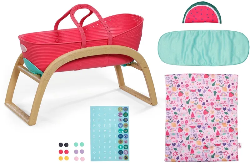 poppenbed 3-in-1 wieg reiswieg met creatieve pins. de BABY born en Multicolore – photo du produit