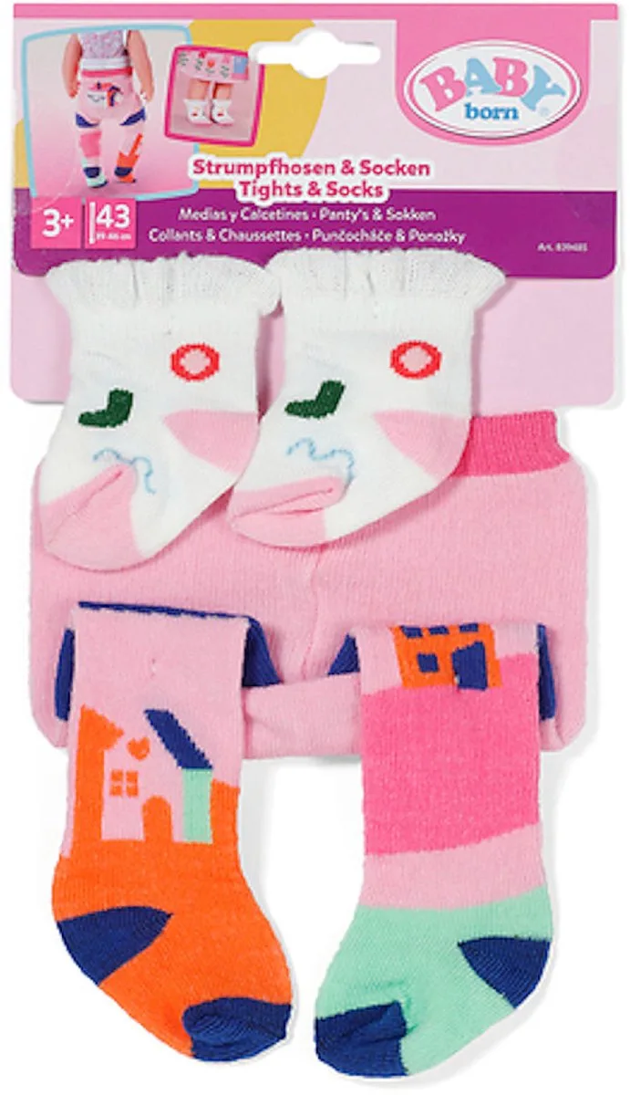 poppenkleding set maillot en sokken 43 cm multicolor. fra BABY born i Flerfarvet – produktbillede