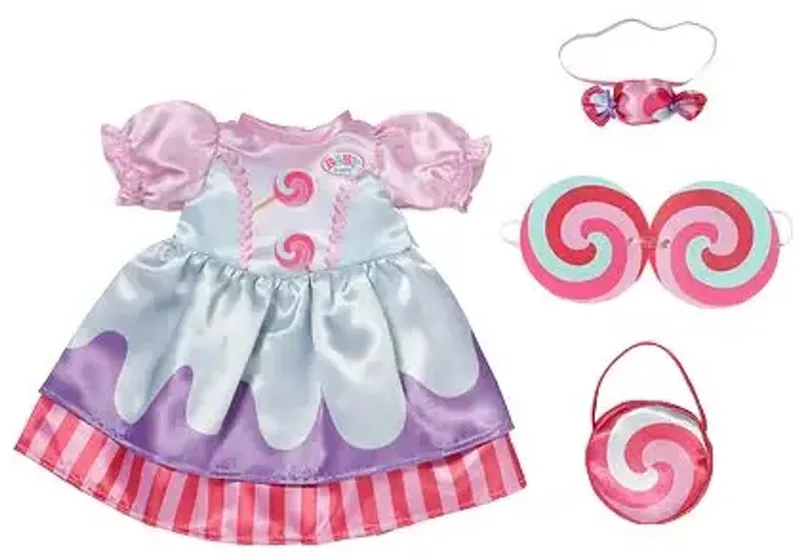 poppenoutfit kleurrijk snoepjurk 43cm poppenkleding. von BABY born in Mehrfarbig – Produktfoto