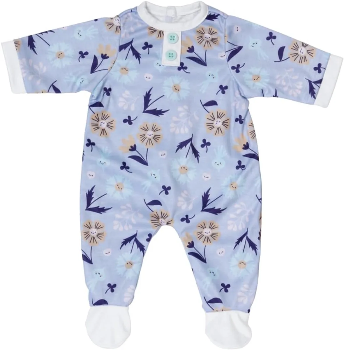 poppenromper blauw bloemenmotief 43cm babypop kleding. de BABY born en Multicolore – photo du produit