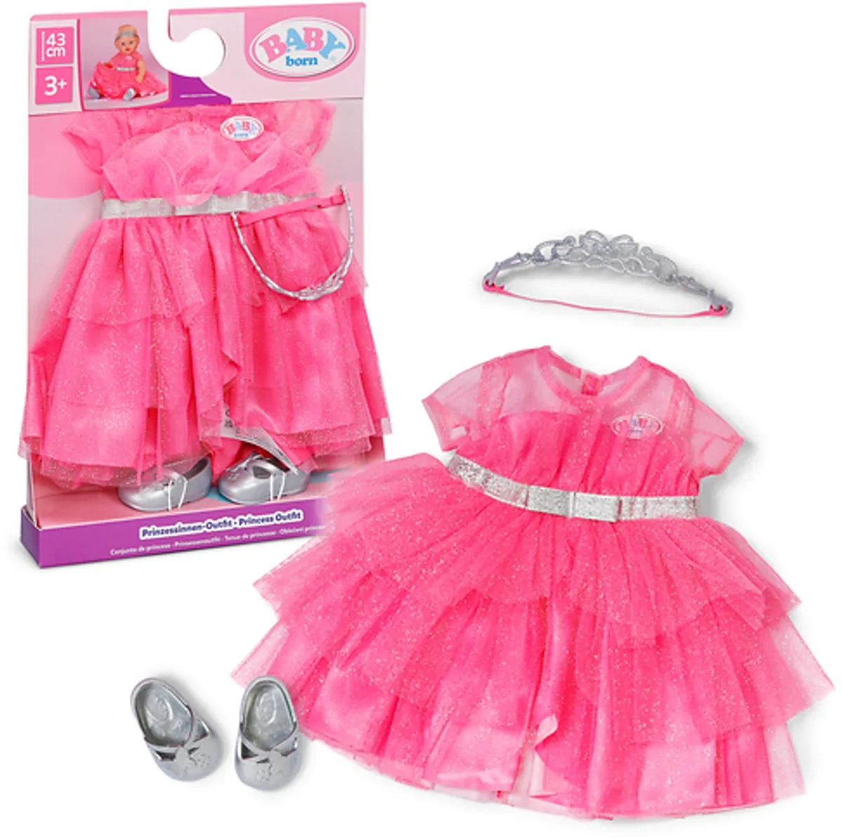 Prinsessenoutfit (43 cm) von BABY born in Mehrfarbig – Produktfoto