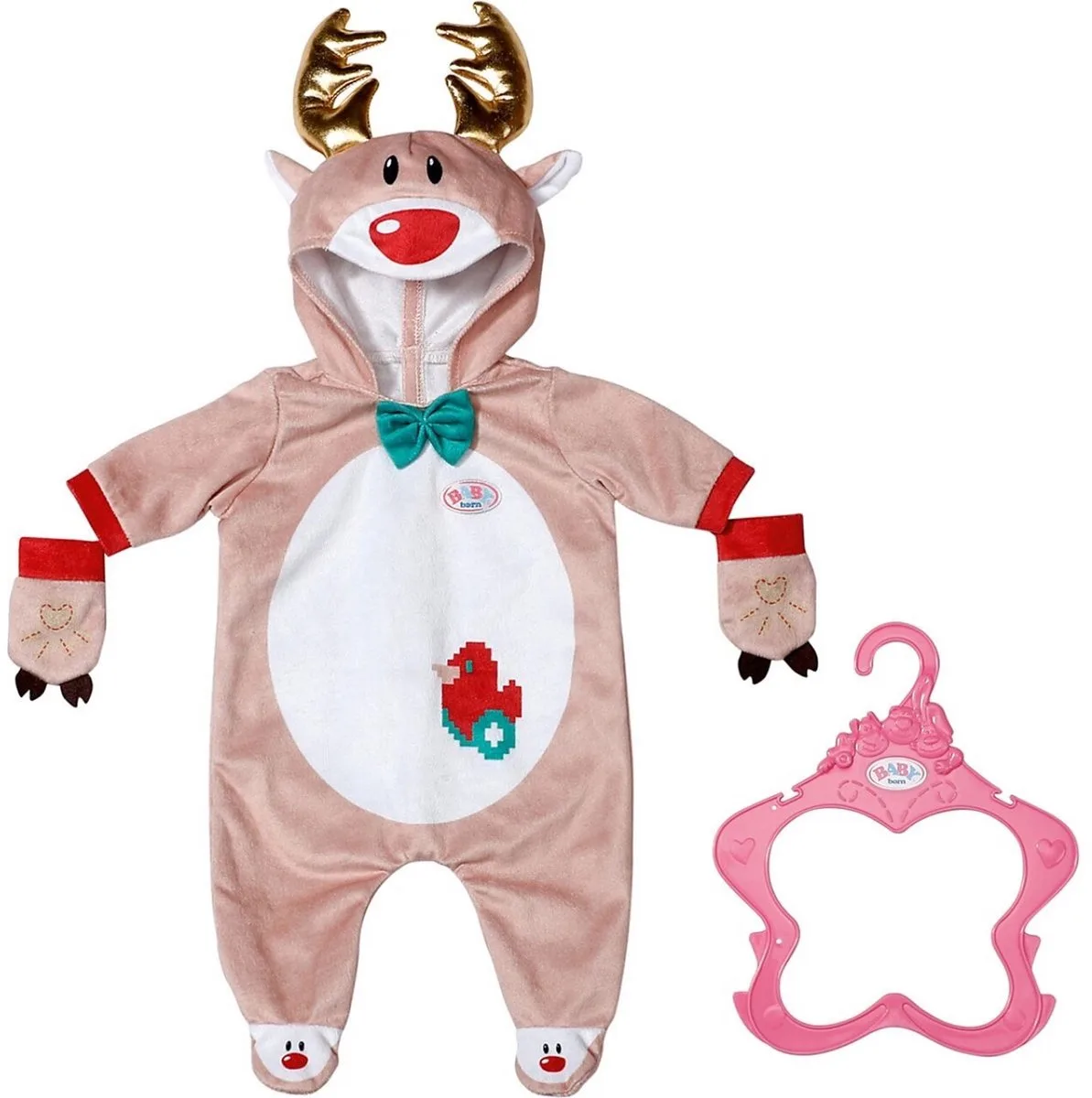 Reindeer Onesie 43cm van BABY born in Bruin – productfoto