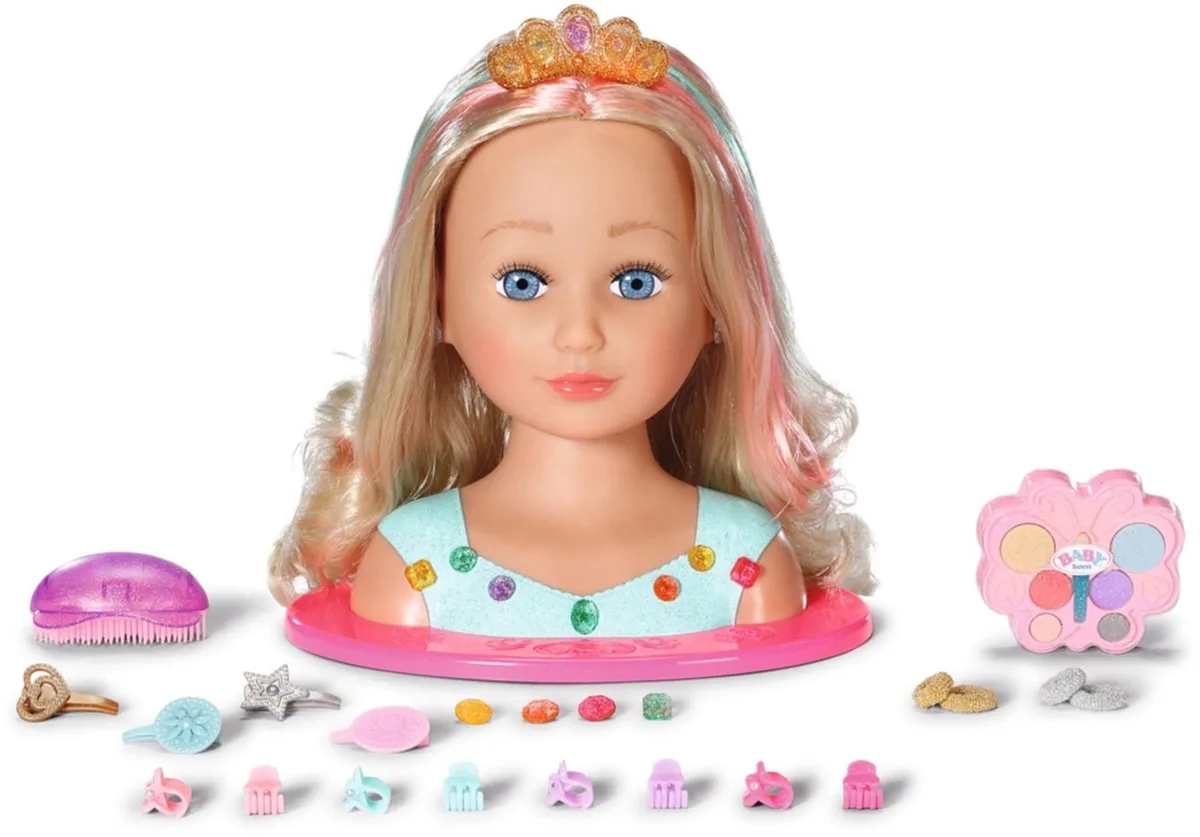 Sister Stylinghoofd Prinses - Kaphoofd van BABY born in Blond met Kleurtjes – productfoto