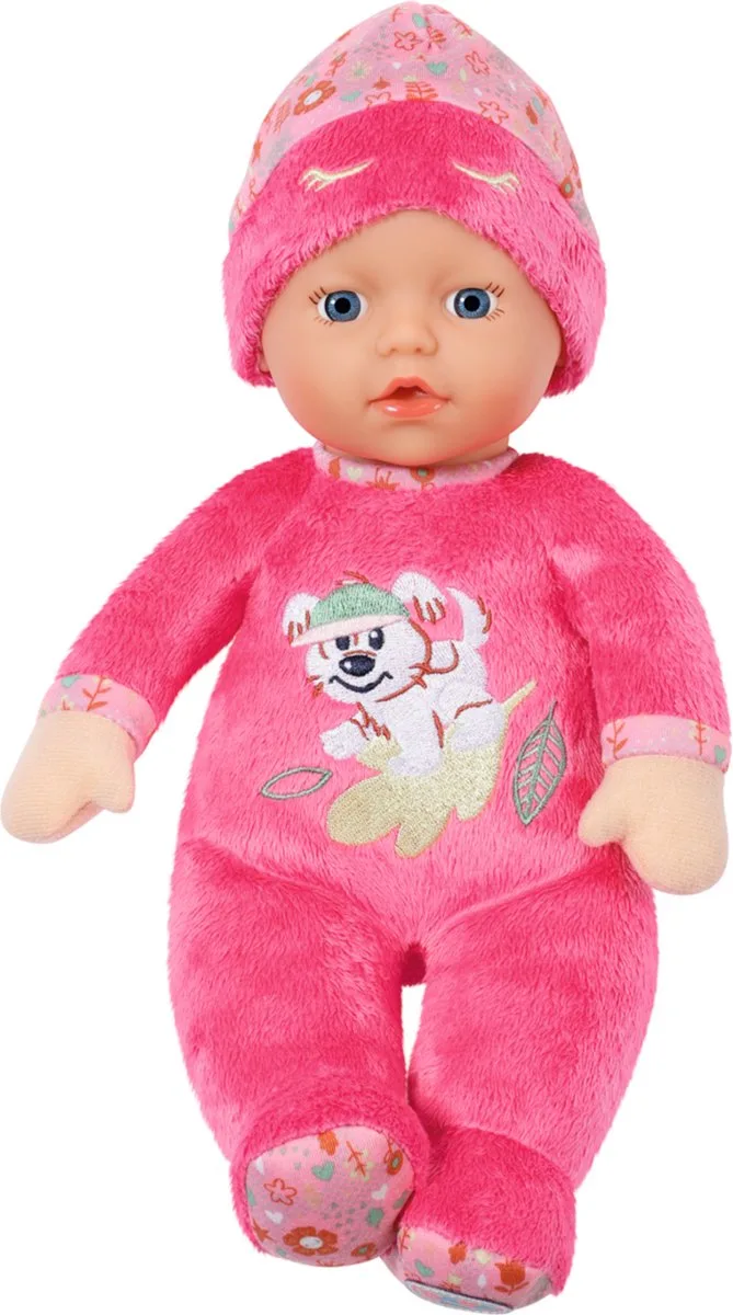 Sleepy - Roze met Hondopdruk - Babypop - 30 cm van BABY born in Roze met honden-opdruk – productfoto