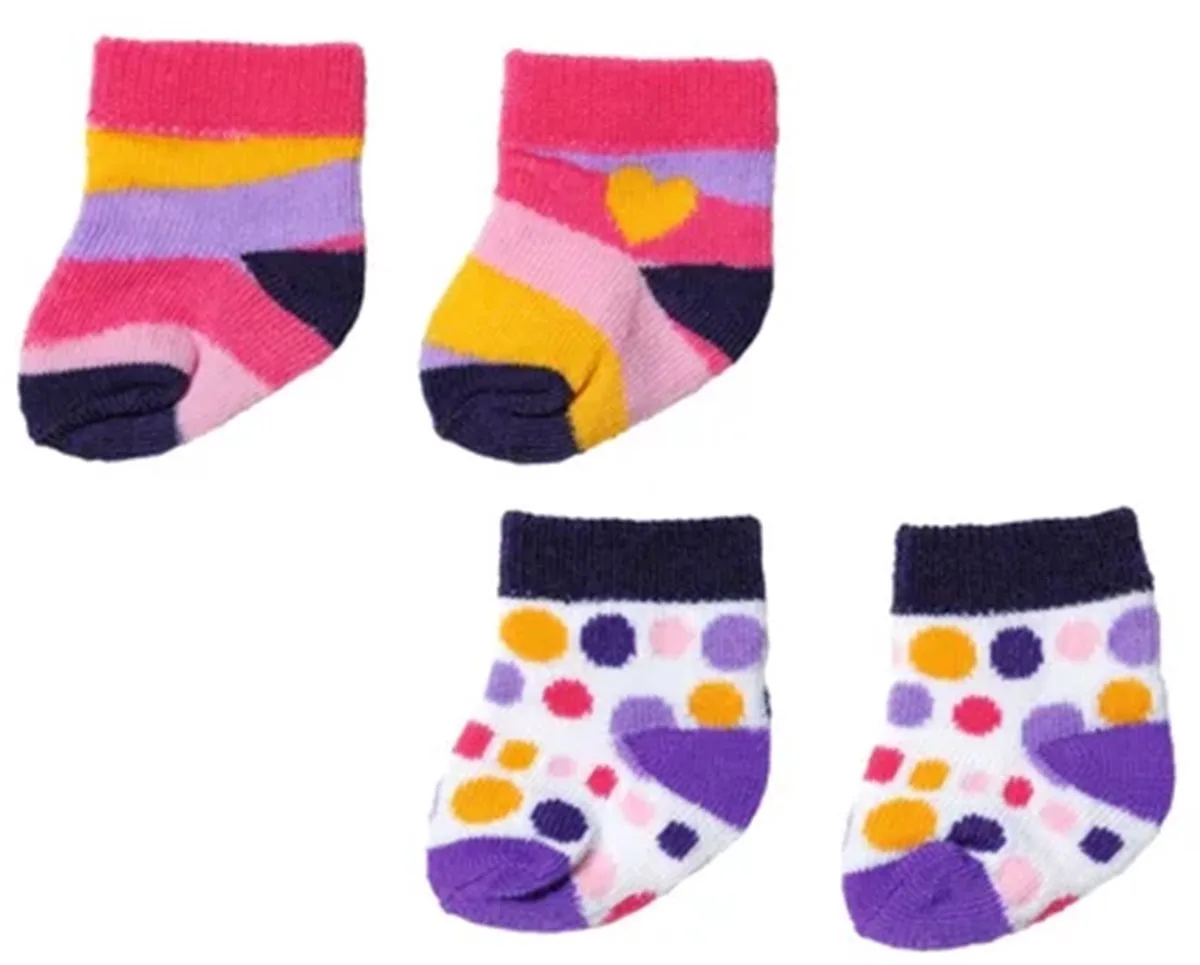 sokken - poppenaccessoire set met 2 paar sokken. de BABY born en Multicolore – photo du produit