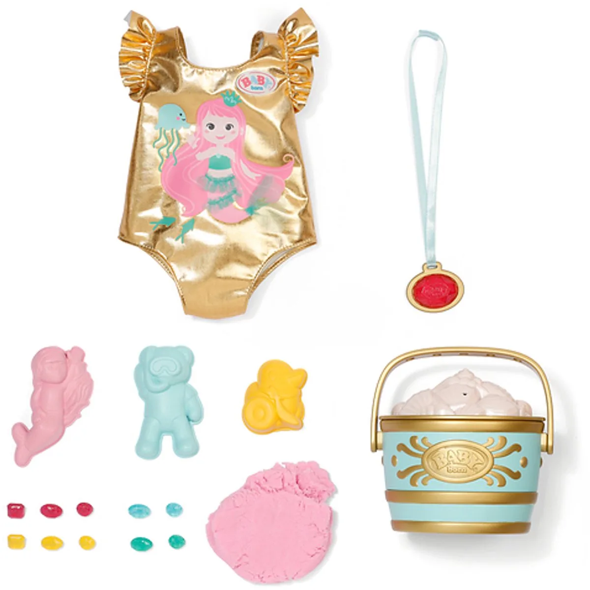 Strandverrassing-set (43 cm) van BABY born in Meerkleurig – productfoto