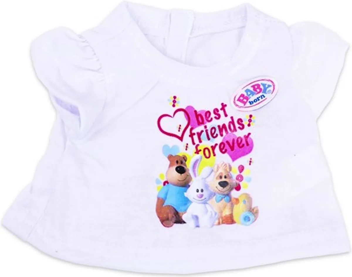 t-shirt met opdruk Best Friends Forever by BABY born in White – product photo
