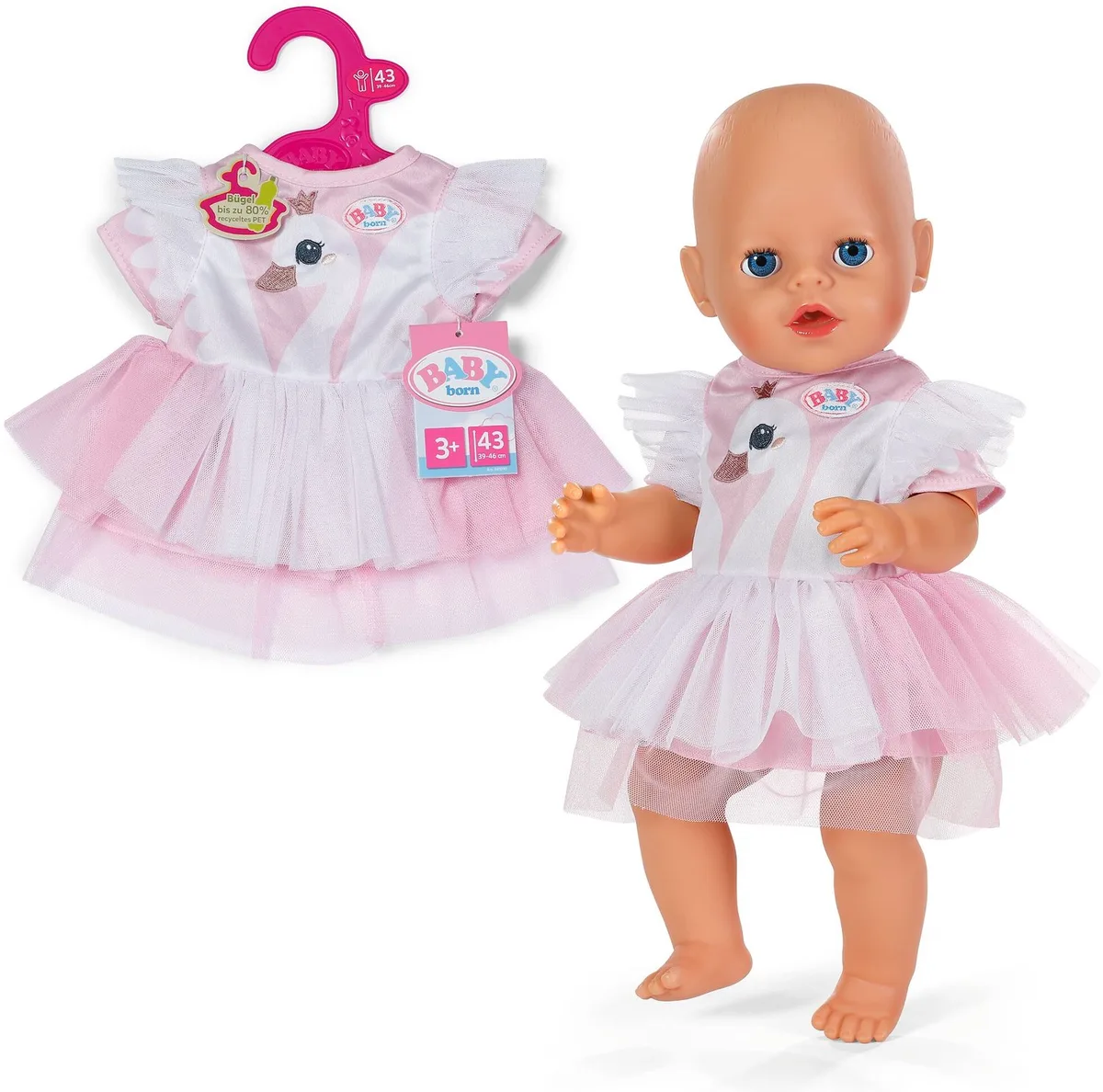 Zwanenjurk 43 cm von BABY born in Rosa – Produktfoto
